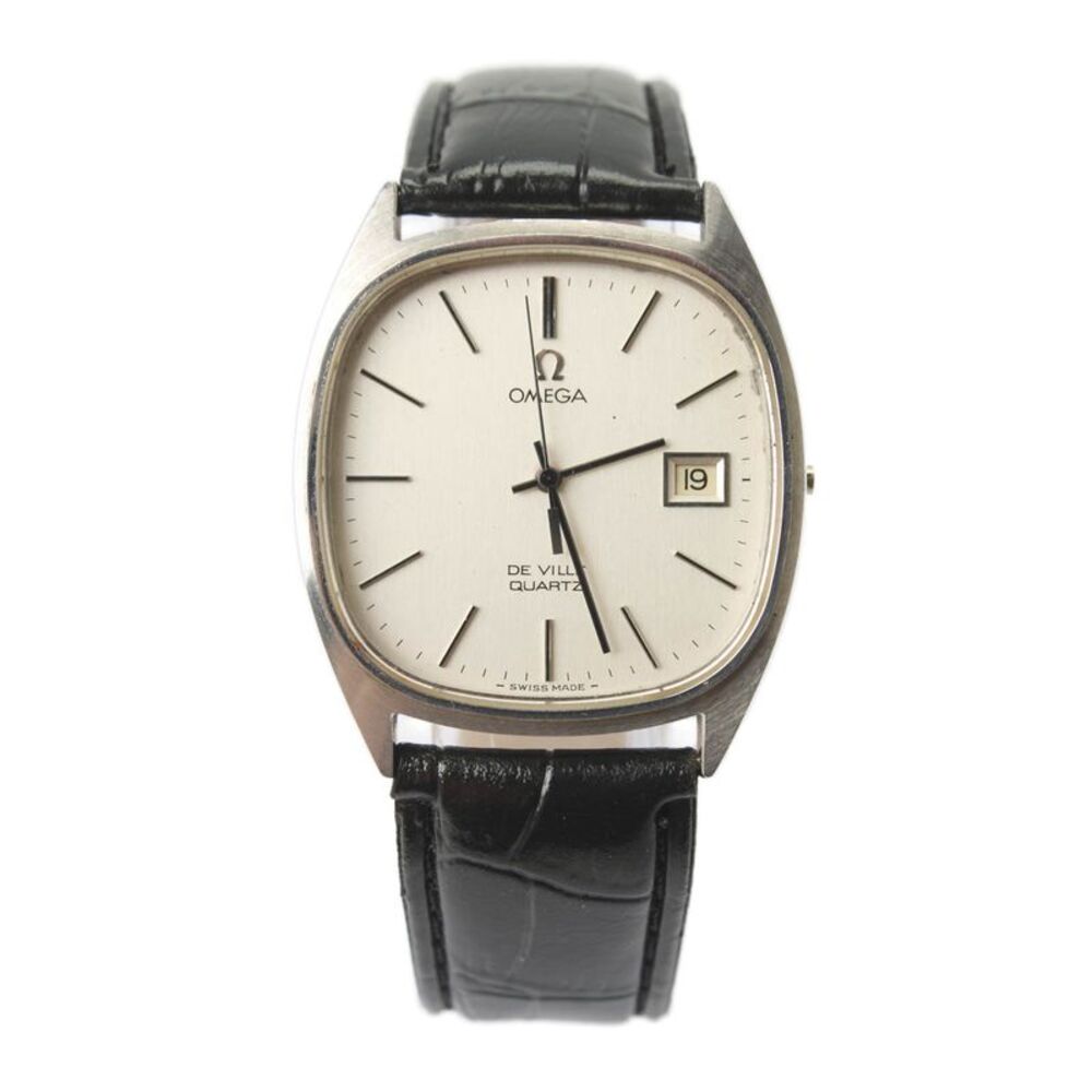 Omega De Ville Quartz Stainless Steel Leather Watch